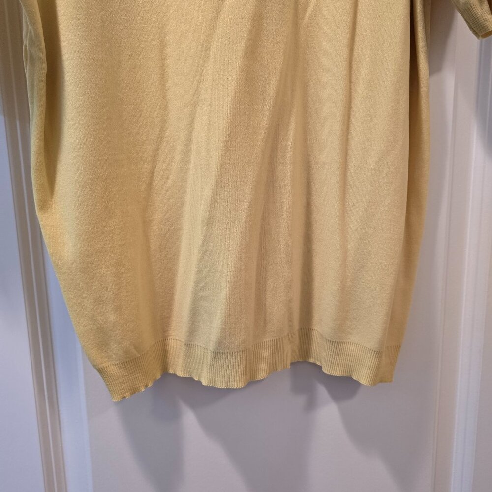 Vintage Montgomery Ward Ban Lon Polo Shirt Yellow Mens Medium Nylon Retro. GUC. - Picture 11 of 16
